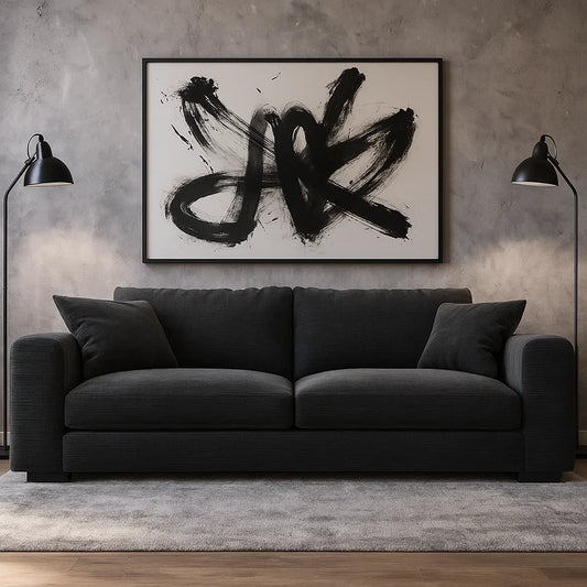 Sofá Moderno de 3 Plazas con Cojines Acolchados – Color Negro