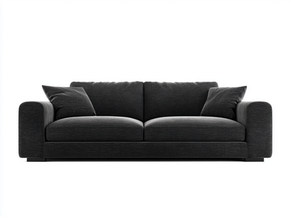 Sofá Moderno de 3 Plazas con Cojines Acolchados – Color Negro