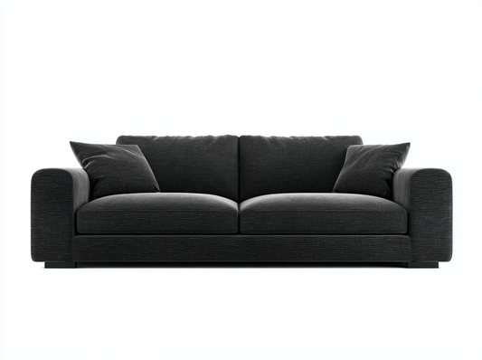 Sofá Moderno de 3 Plazas con Cojines Acolchados – Color Negro